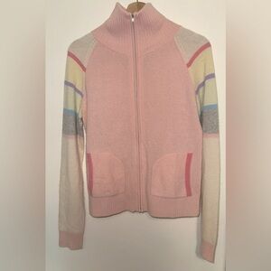 Pastel Bliss Aqua Colorblock Zip-up Jacket